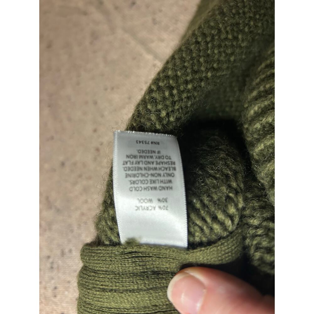 Ruby Moon Olive Green Wool Blend Turtleneck Sweat… - image 4